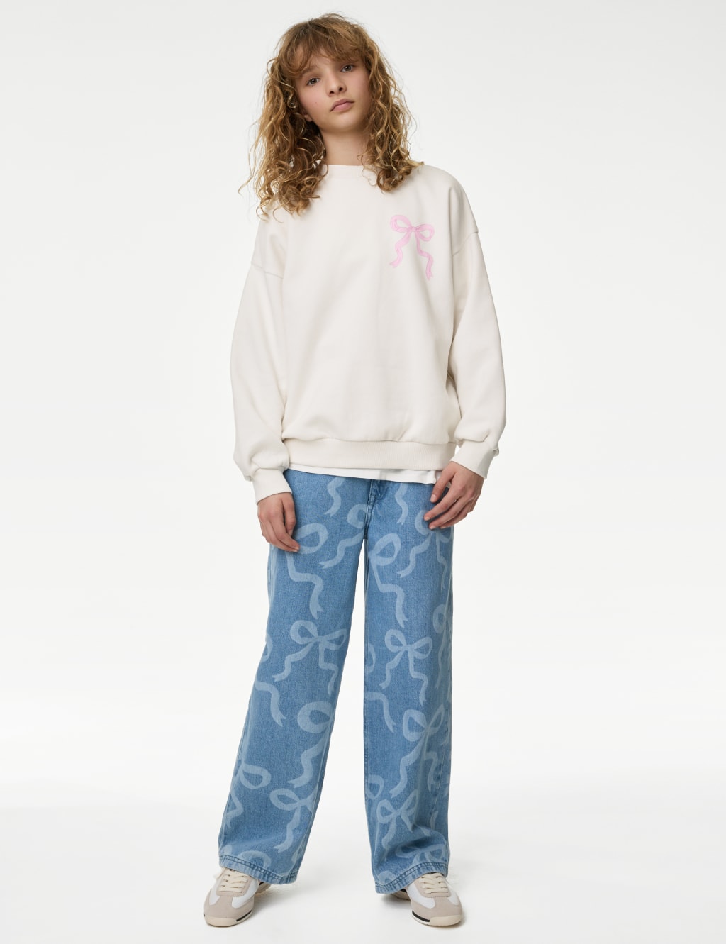 Cotton Rich Bow Graphic Sweatshirt (6-16 Yrs) 4 of 6
