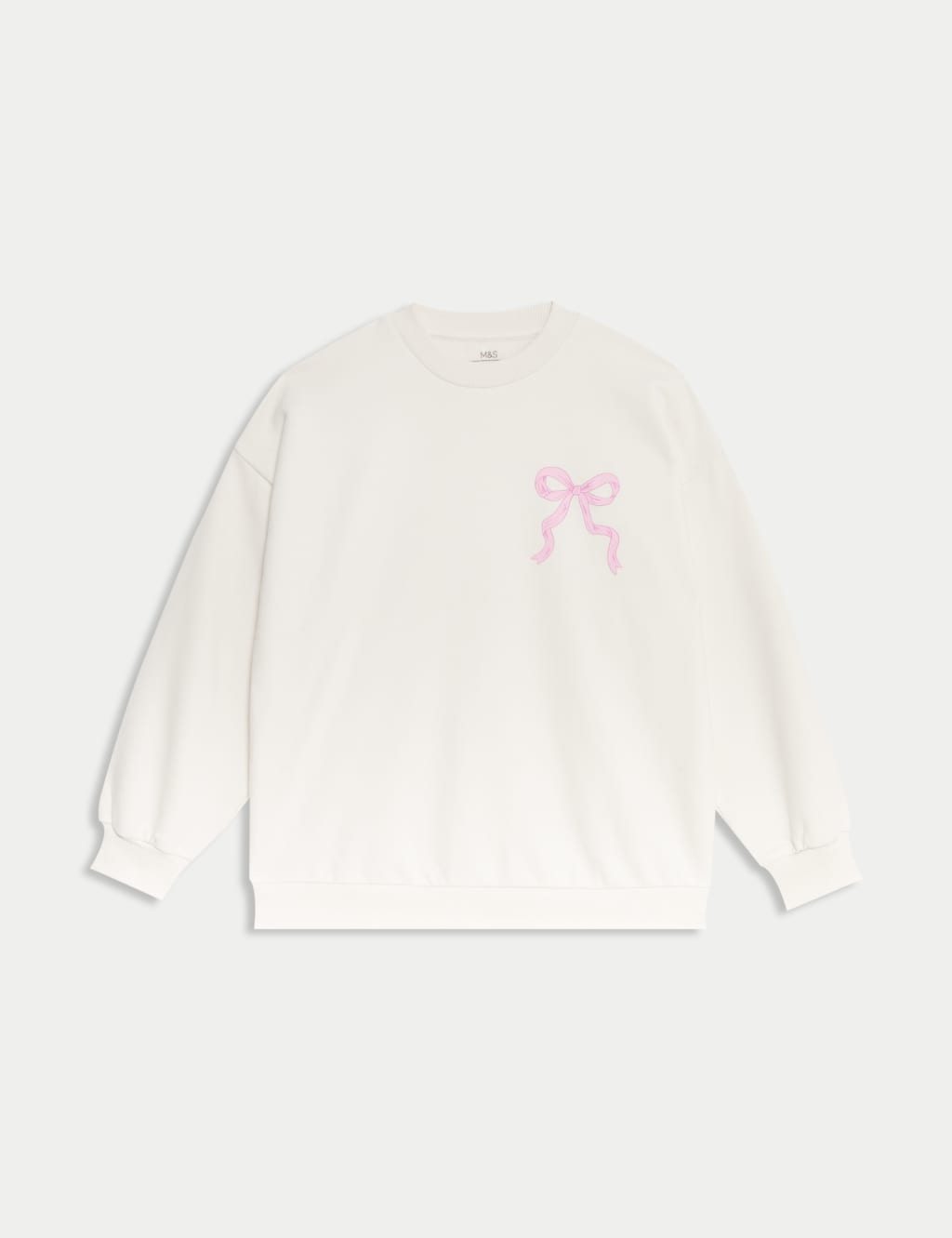 Cotton Rich Bow Graphic Sweatshirt (6-16 Yrs) 2 of 6