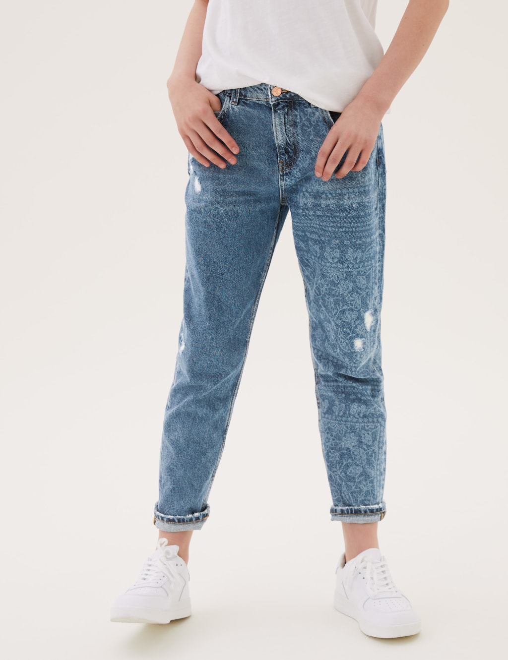 Mom Fit Denim Floral Jeans (6-16 Yrs) 3 of 6