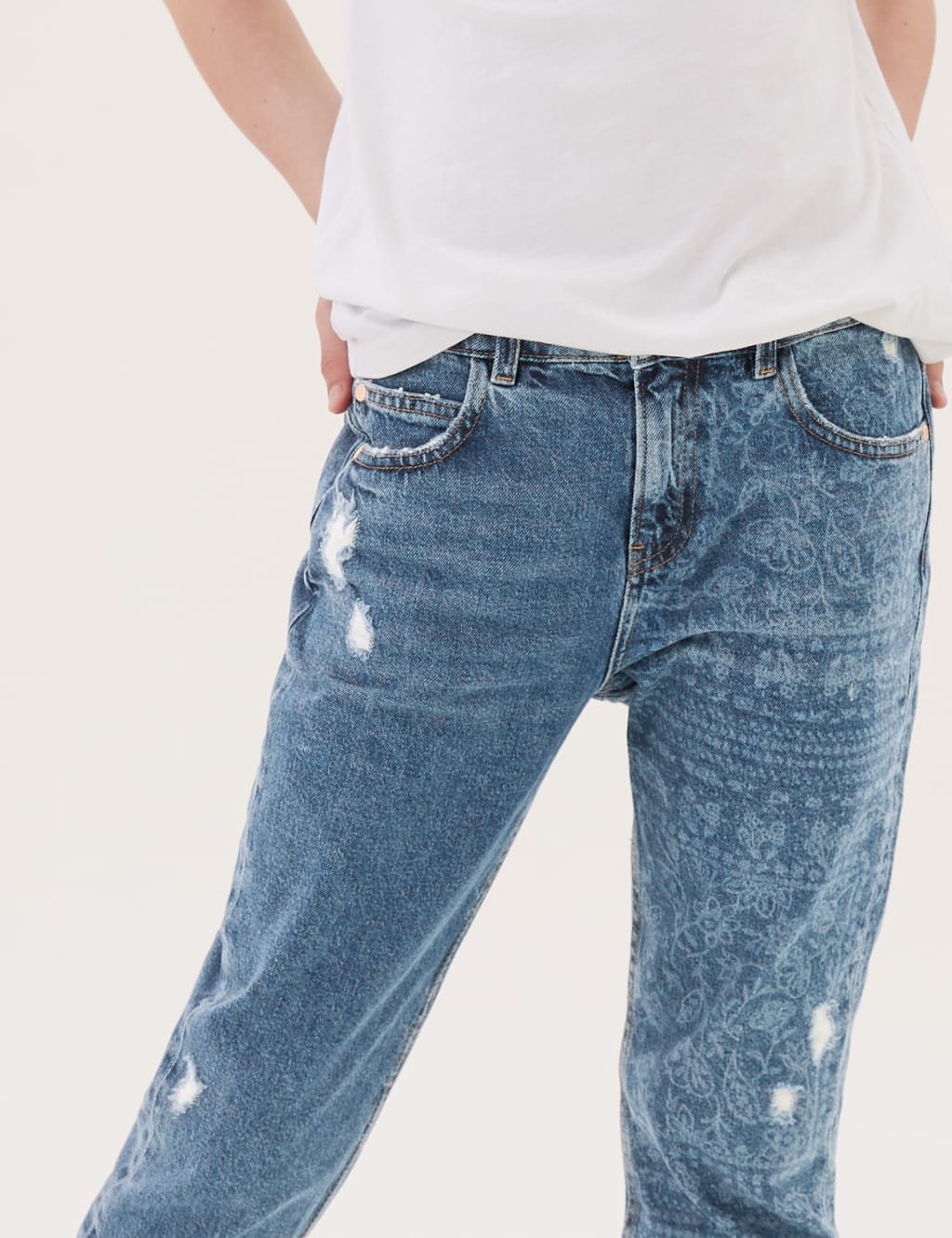 Mom Fit Denim Floral Jeans (6-16 Yrs) 5 of 6