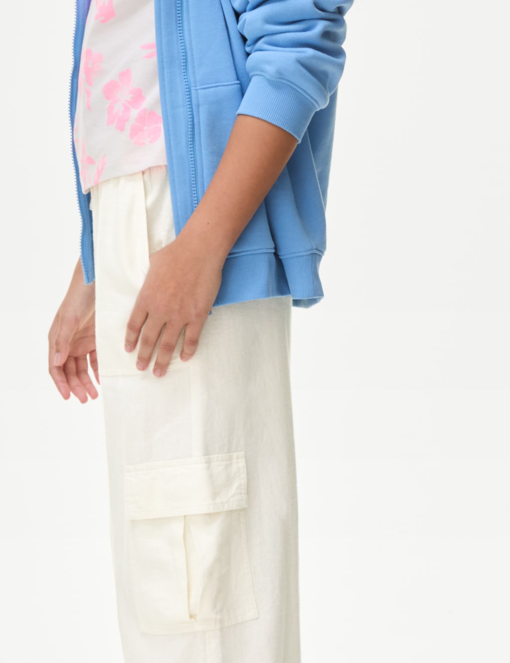 Linen Rich Wide Leg Cargo Trousers (6-16 Yrs) 3 of 5