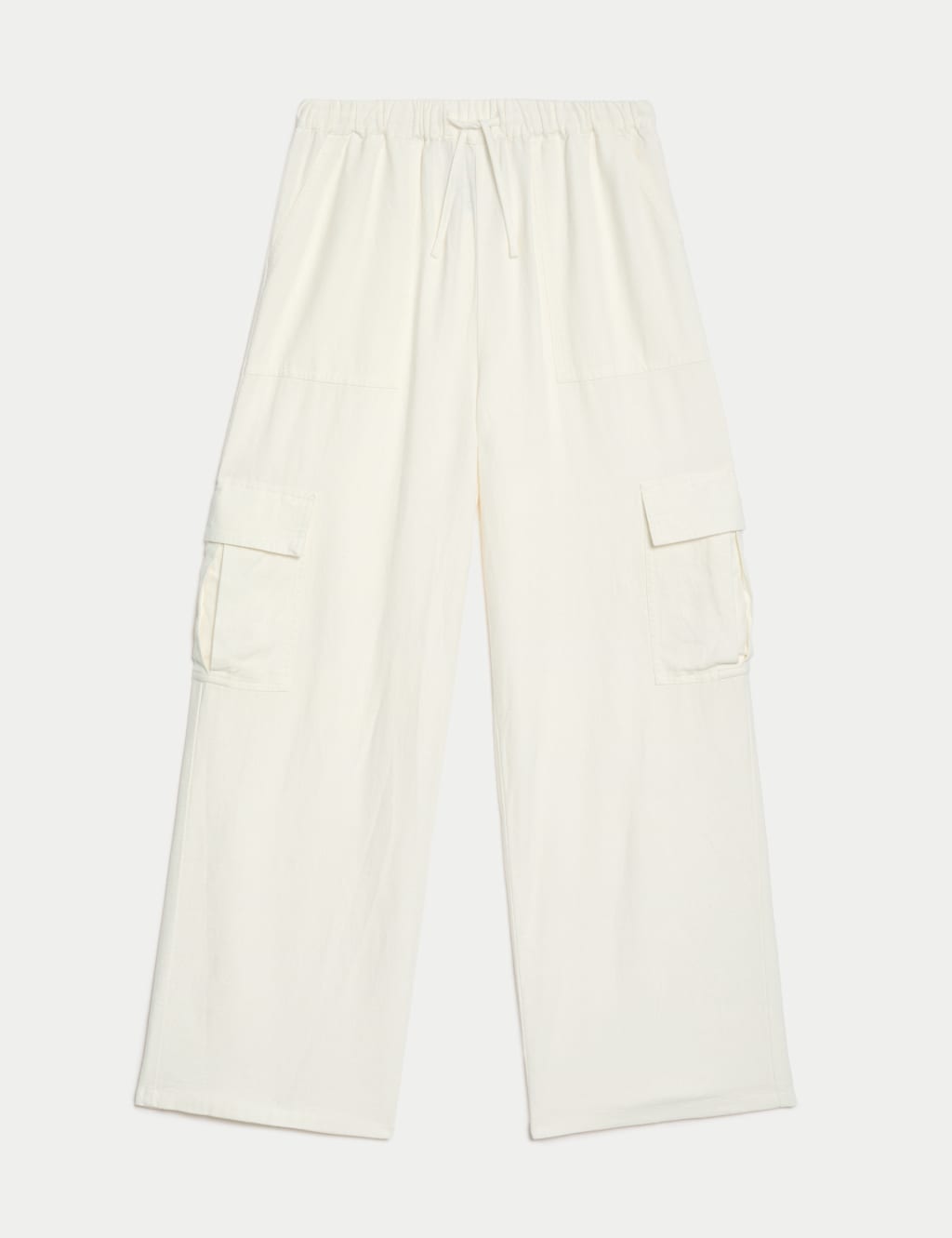 Linen Rich Wide Leg Cargo Trousers (6-16 Yrs) 2 of 5