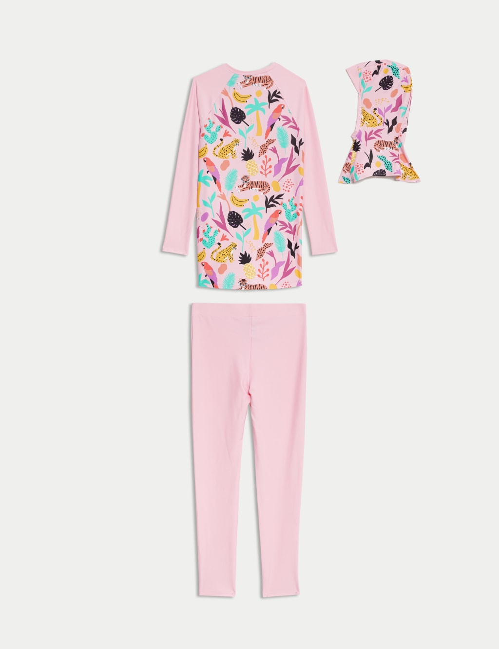 3pc Palm Print Long Sleeve Swim Set (6-16 Yrs) 2 of 4