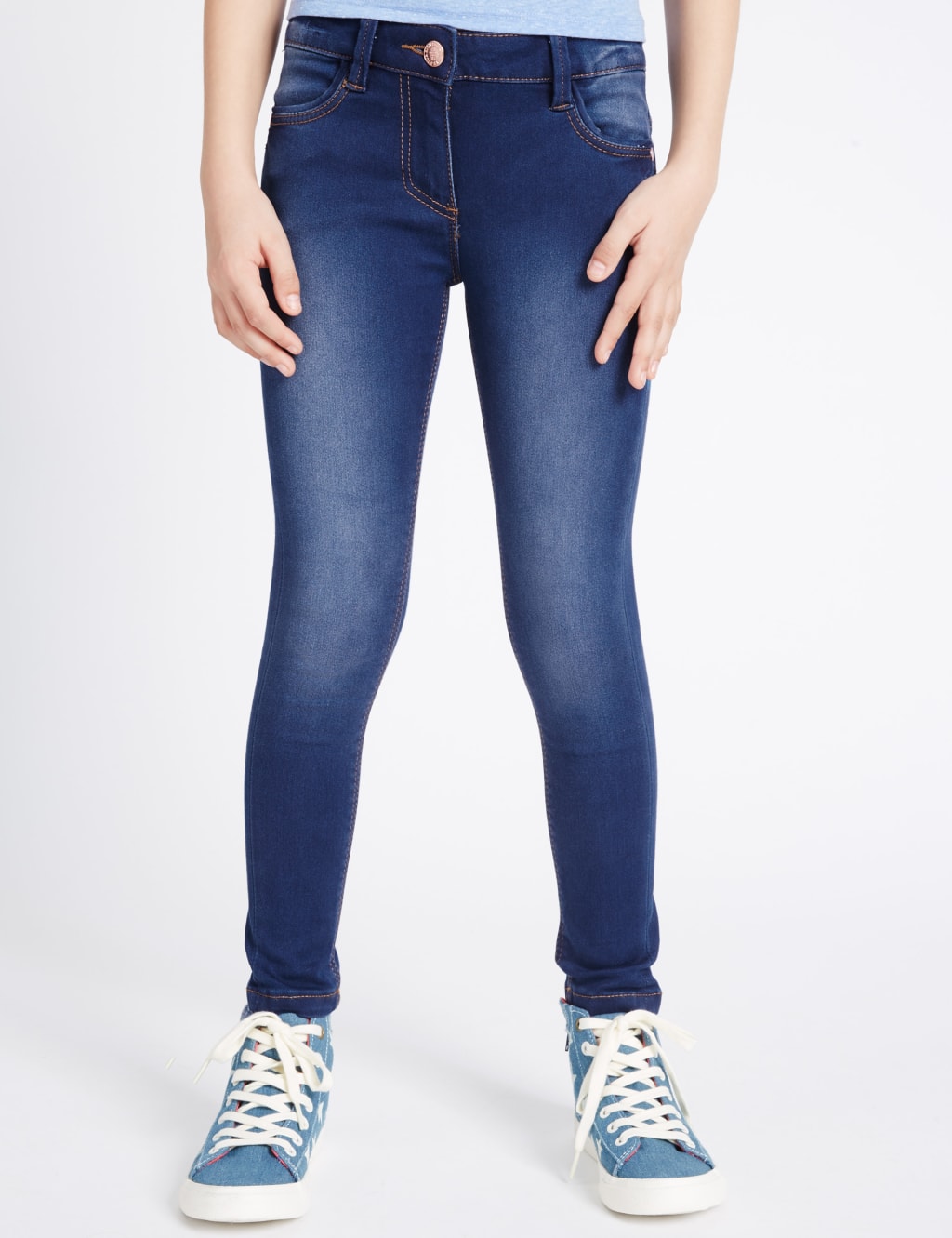 Cotton Rich with Stretch Super Skinny Jeans (3-14 Years) 3 of 6