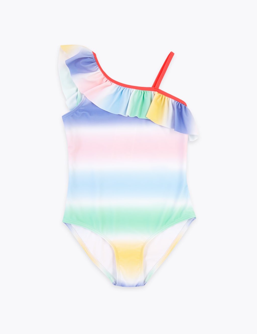 Ombre Stripe One Shoulder Swimsuit (6-16 Yrs) 1 of 3