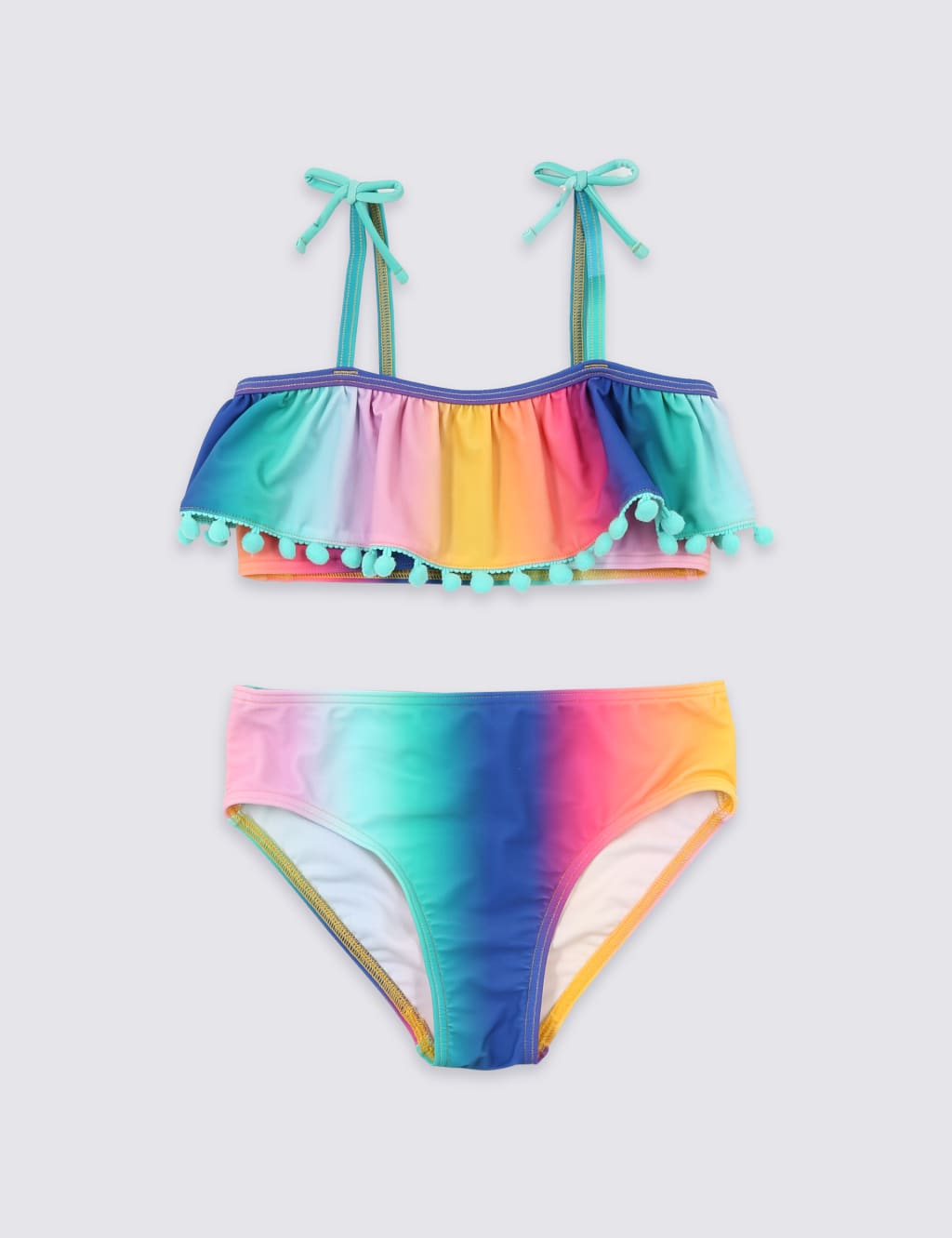 Ombre Pom pom Bikini Set 3 16 Years M S