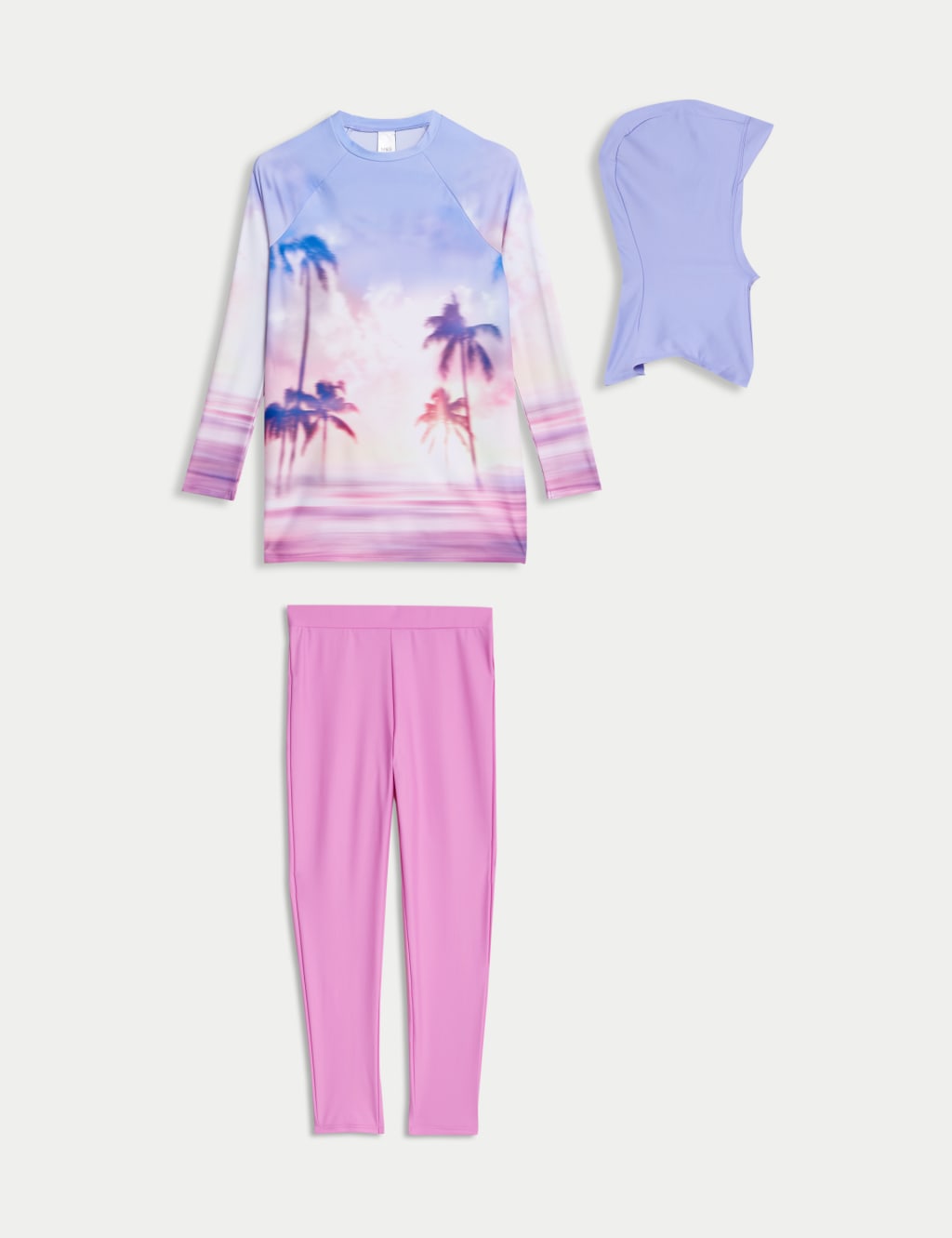 3pc Floral Long Sleeve Swim Set (6-16 Yrs) 1 of 3