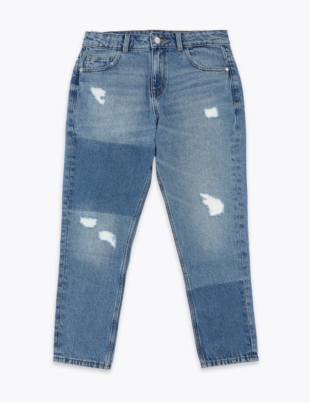 Mom Fit Denim Patchwork Jeans (6-16 Yrs) 2 of 5