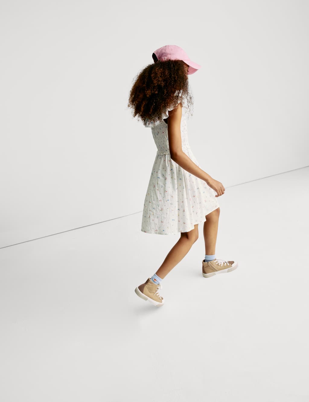 Pure Cotton Shirred Floral Print Dress (6-16 Yrs) 7 of 8