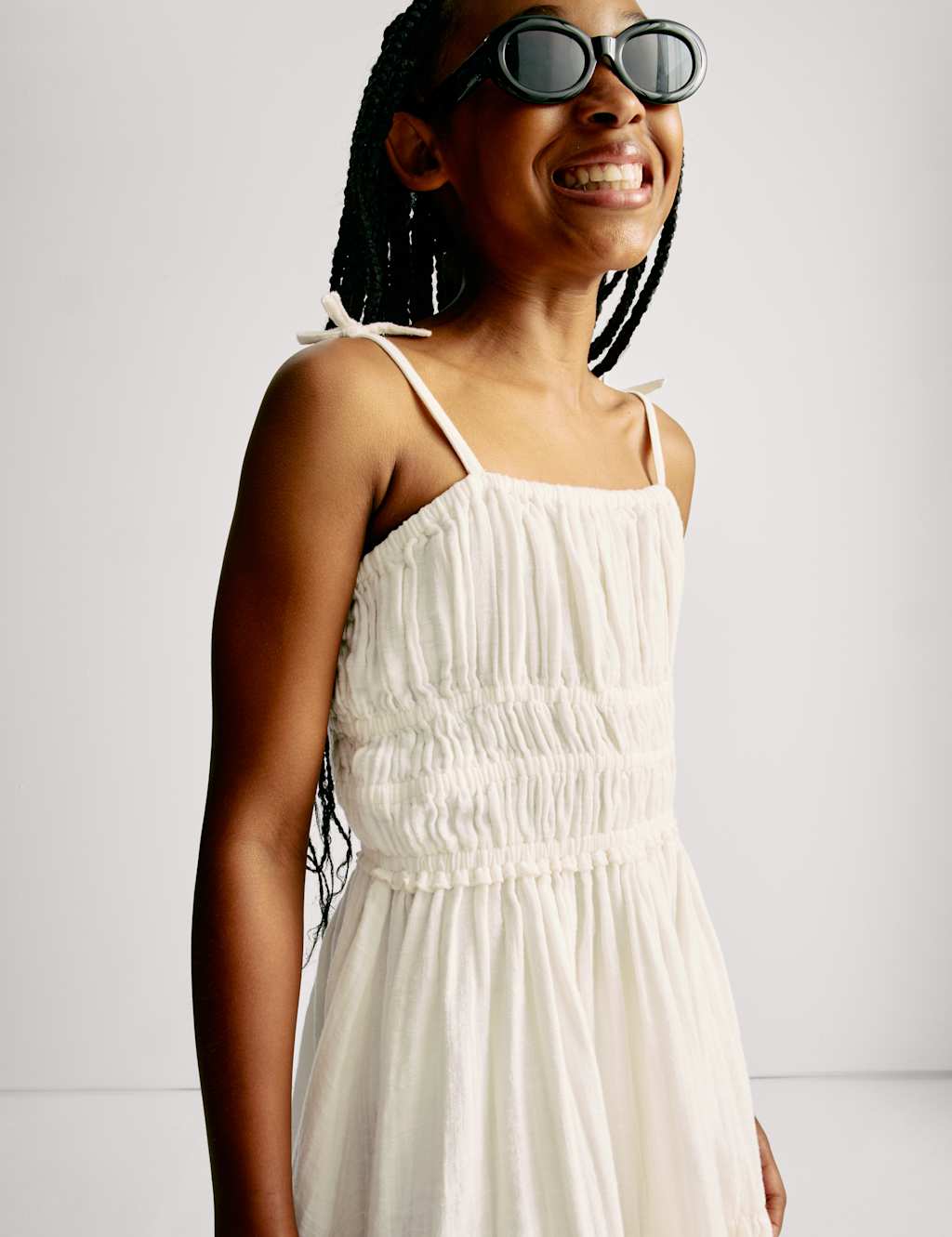 Pure Cotton Shirred Dress (6-16 Yrs) 5 of 6