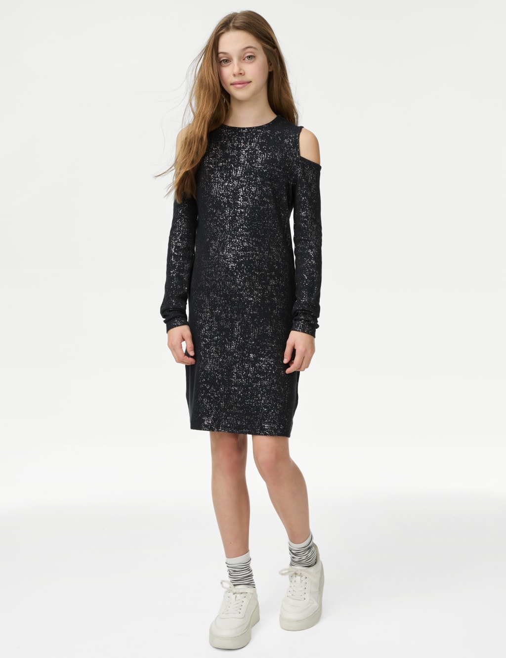 Cotton Rich Foil Dress 6 16 Yrs M S Collection M S