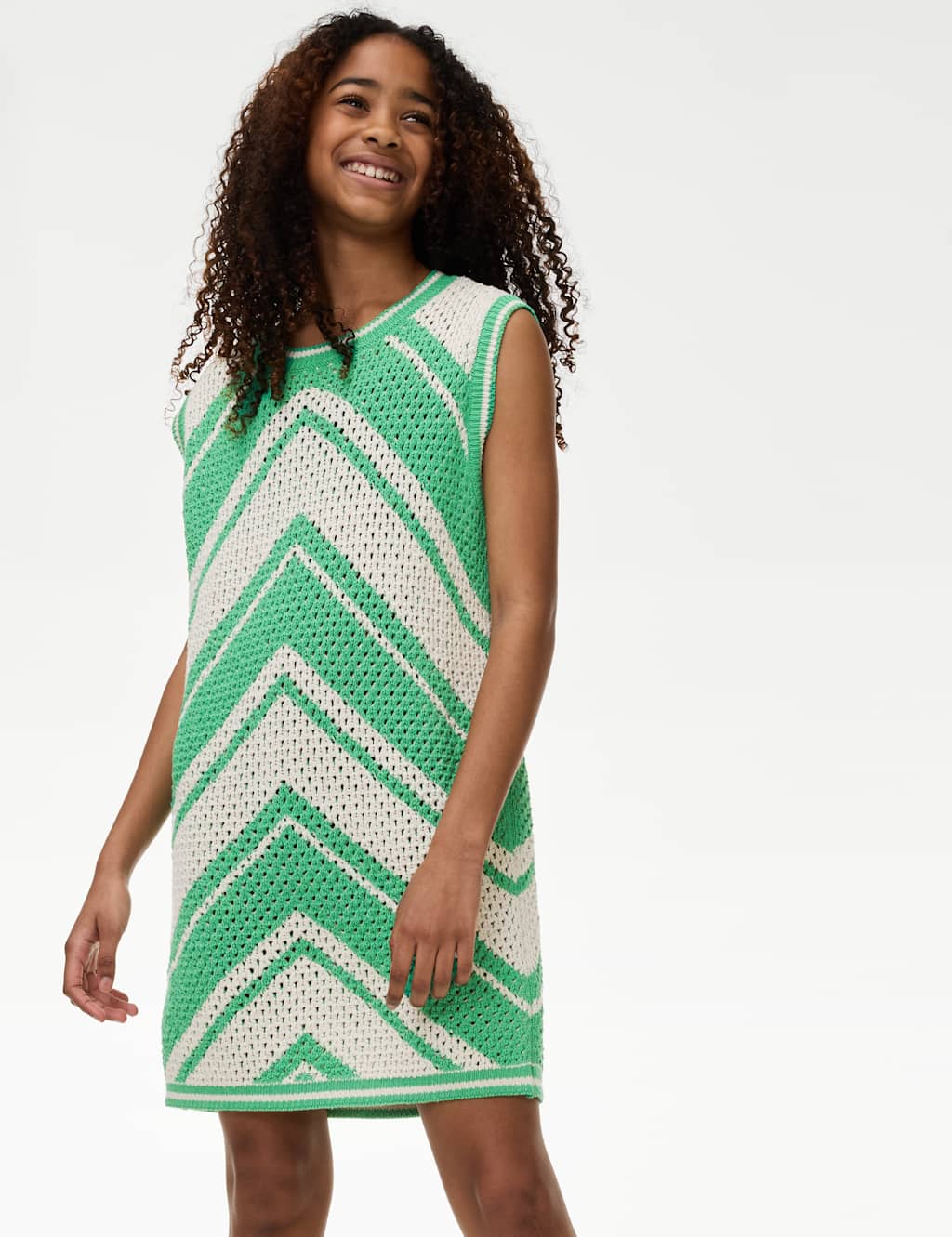 Cotton Rich Striped Knitted Dress (6-16 Yrs) 3 of 4
