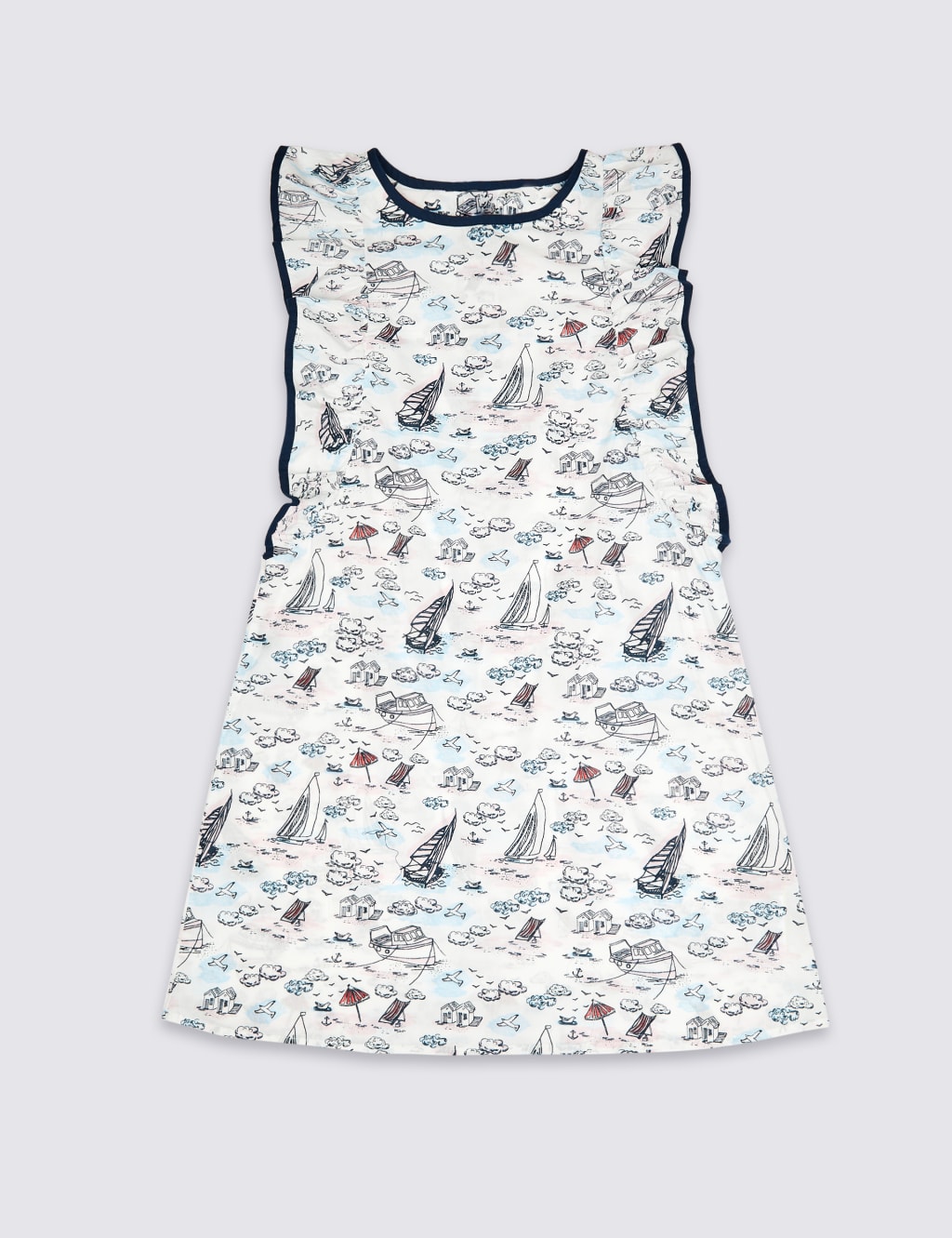 Beach Print Pure Cotton Dress (3-16 Years) 2 of 4