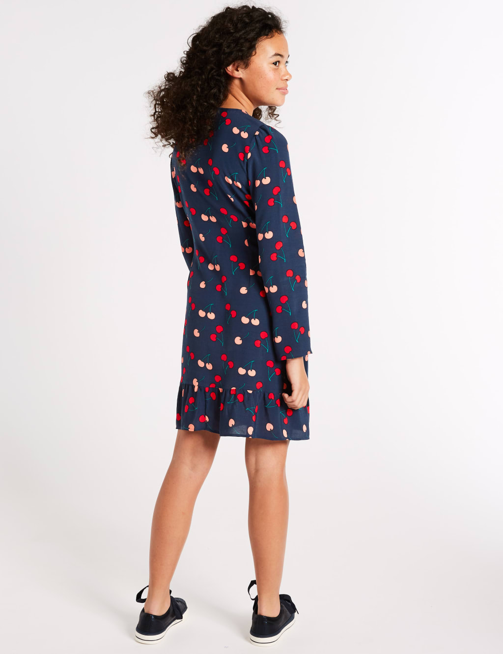 Cherry Print Wrap Dress (3-16 Years) 3 of 3