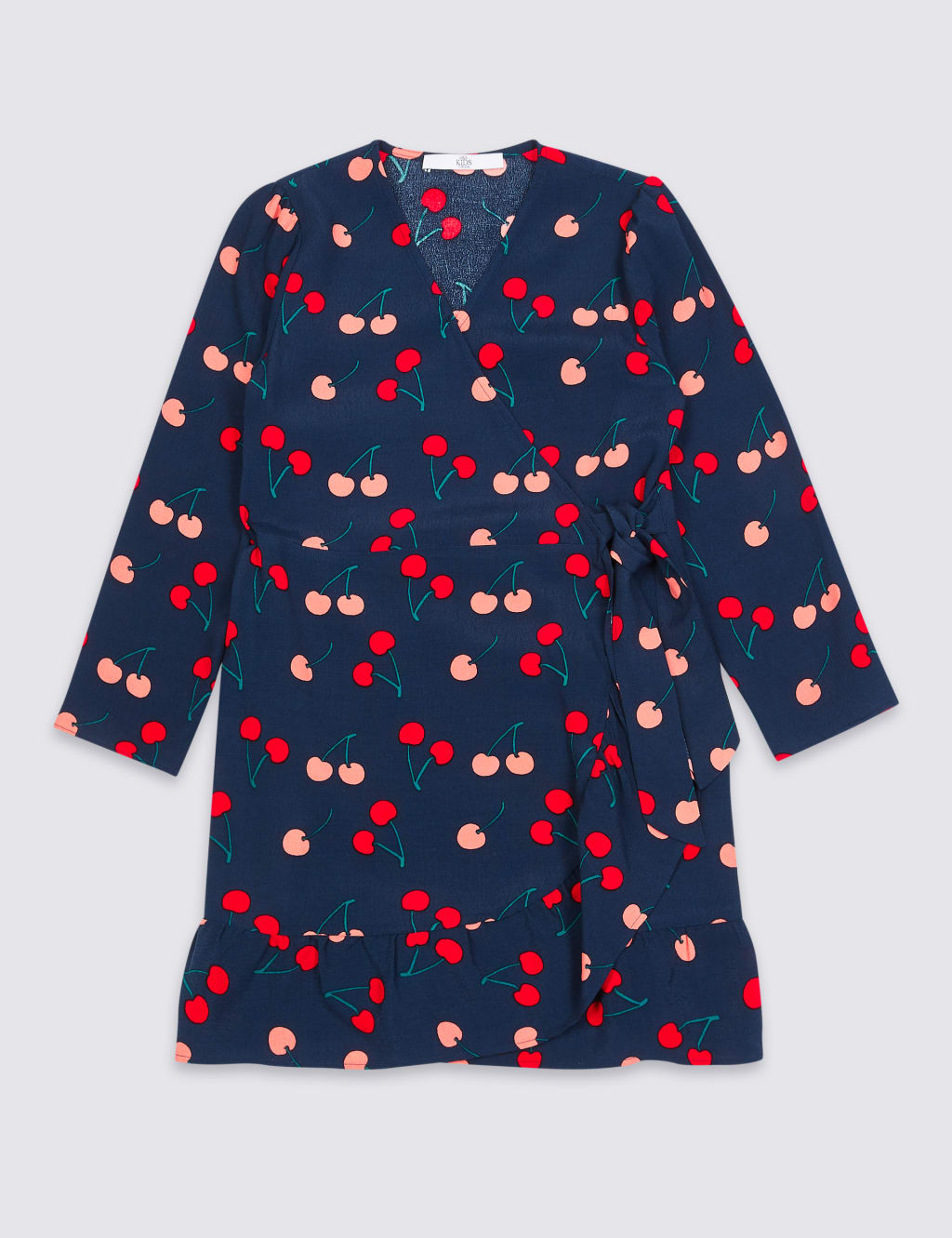 Cherry Print Wrap Dress (3-16 Years) 2 of 3