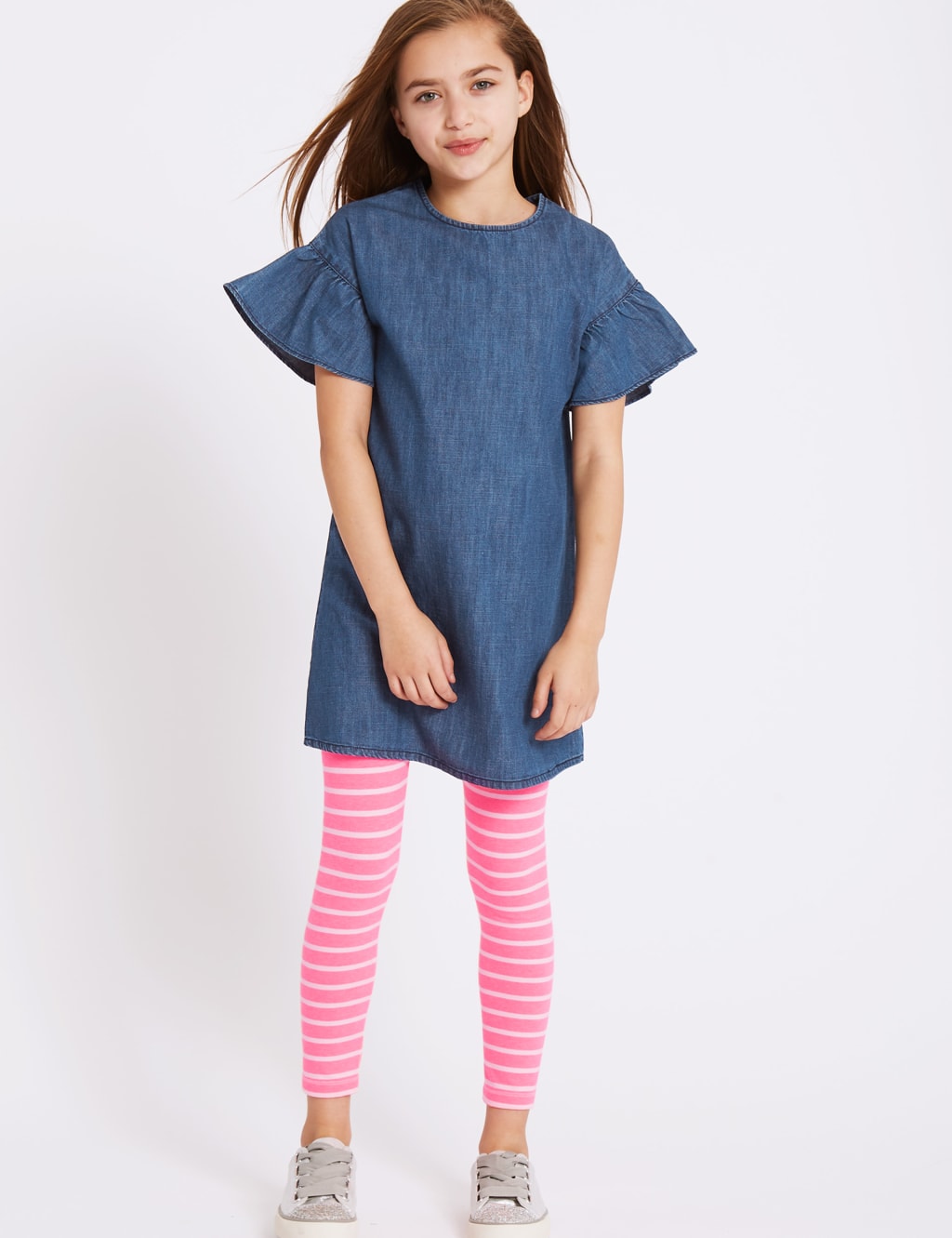 Denim Flared Sleeve Dress (3-16 Years) 4 of 6