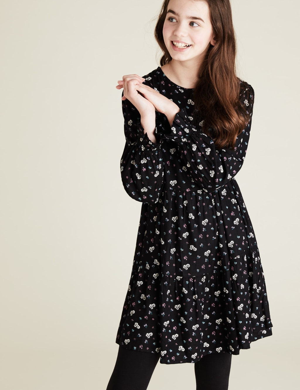 Floral Print Tiered Dress (6-14 Yrs) 1 of 5