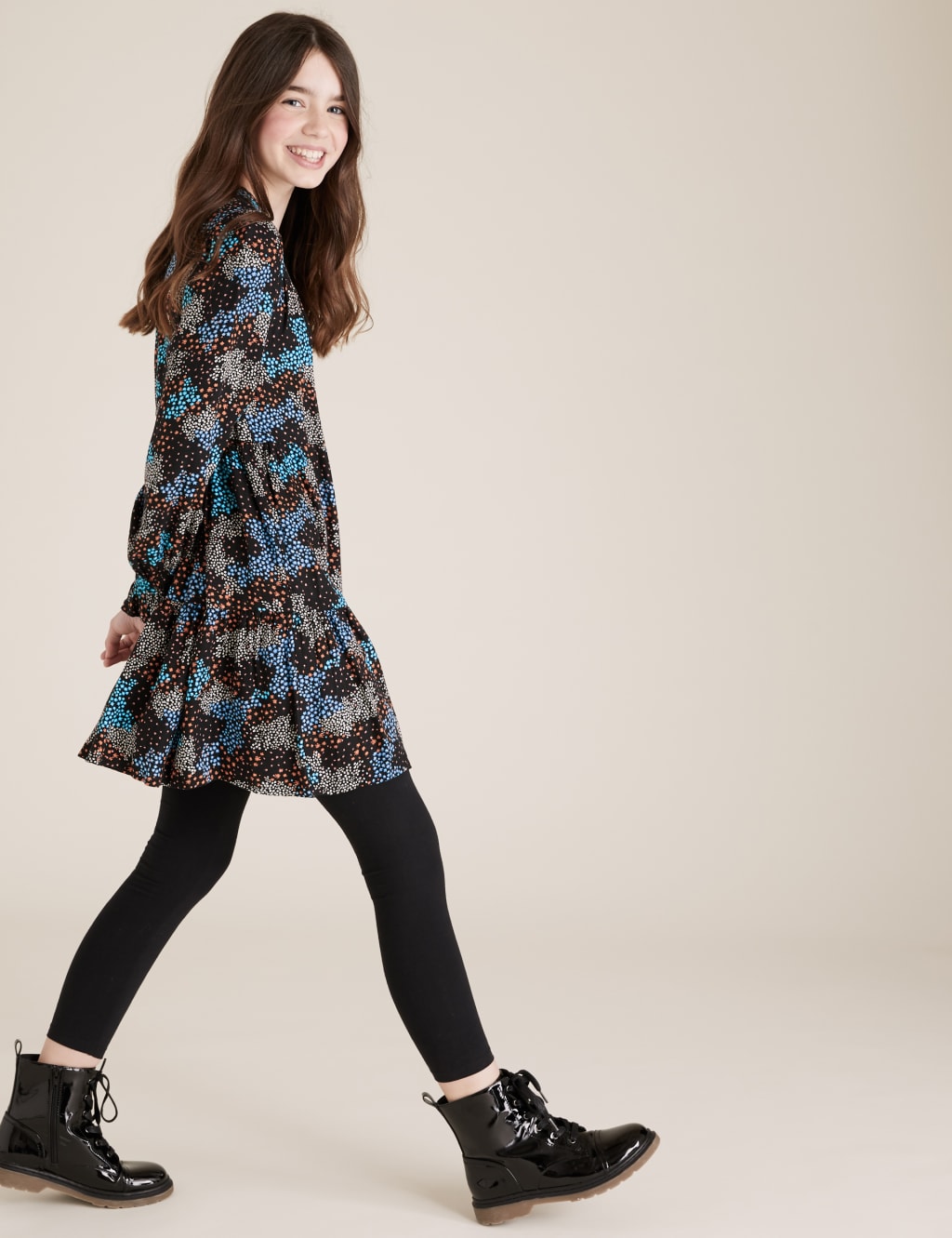 Woven Floral Tiered Dress (6-14 Yrs) 1 of 4