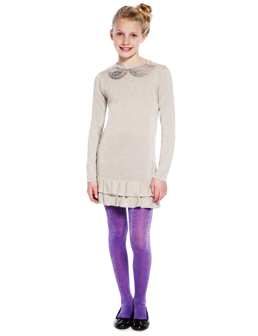 Sparkle Knitted Dress (5-14 Years) 1 of 4