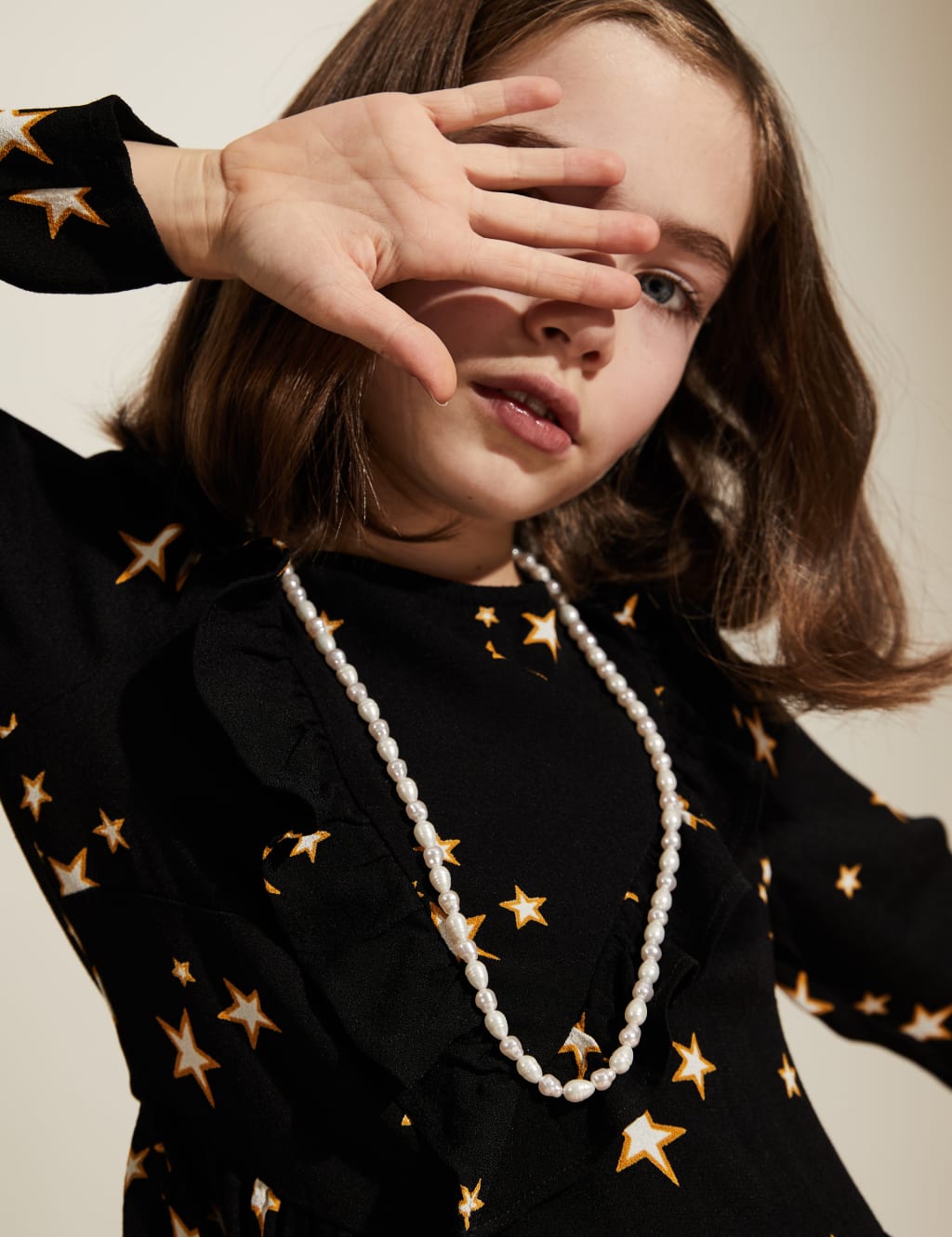 Star Print Frill Dress (6-14 Yrs) 1 of 4
