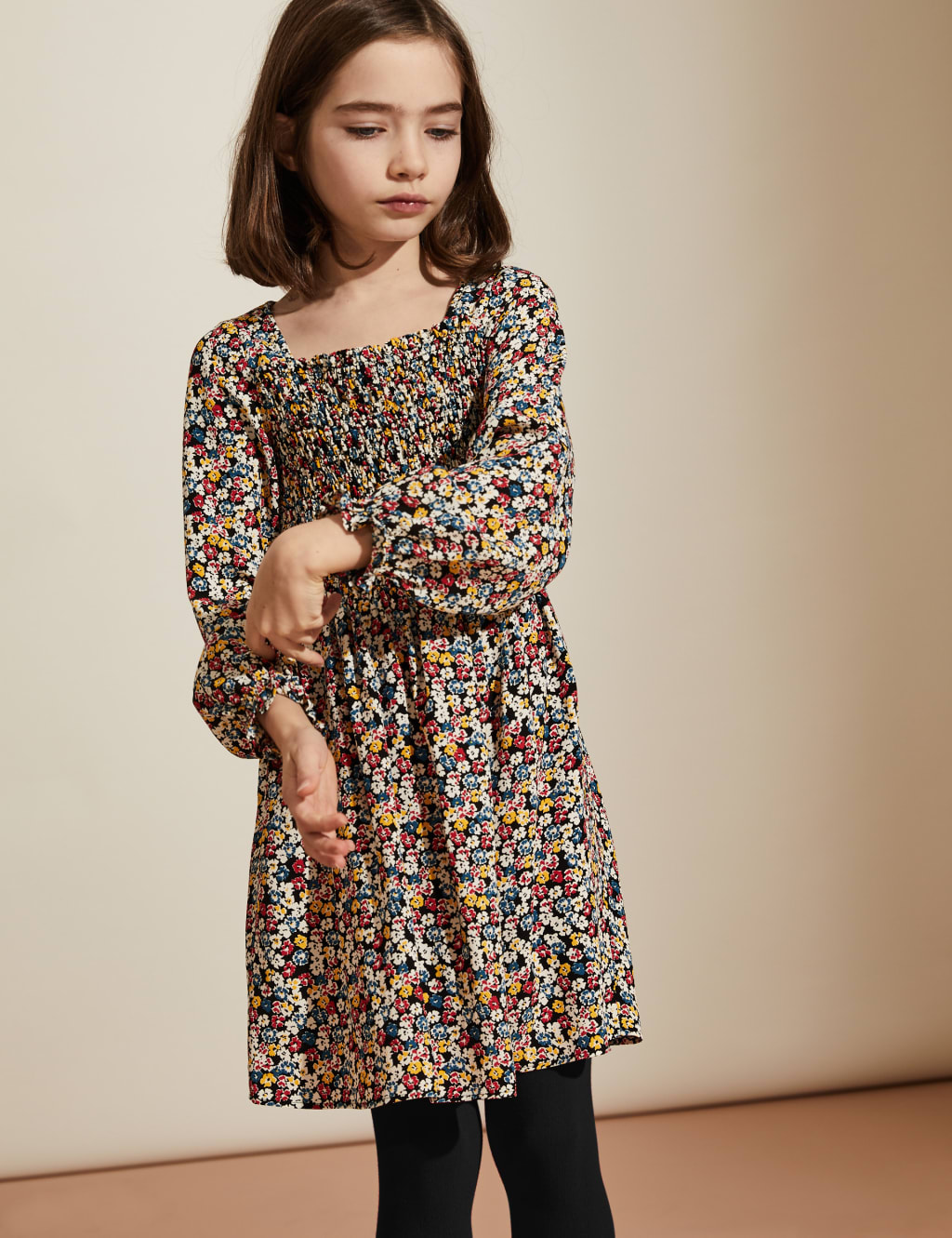 Floral Ditsy Shirred Dress (6-14 Yrs) 4 of 6