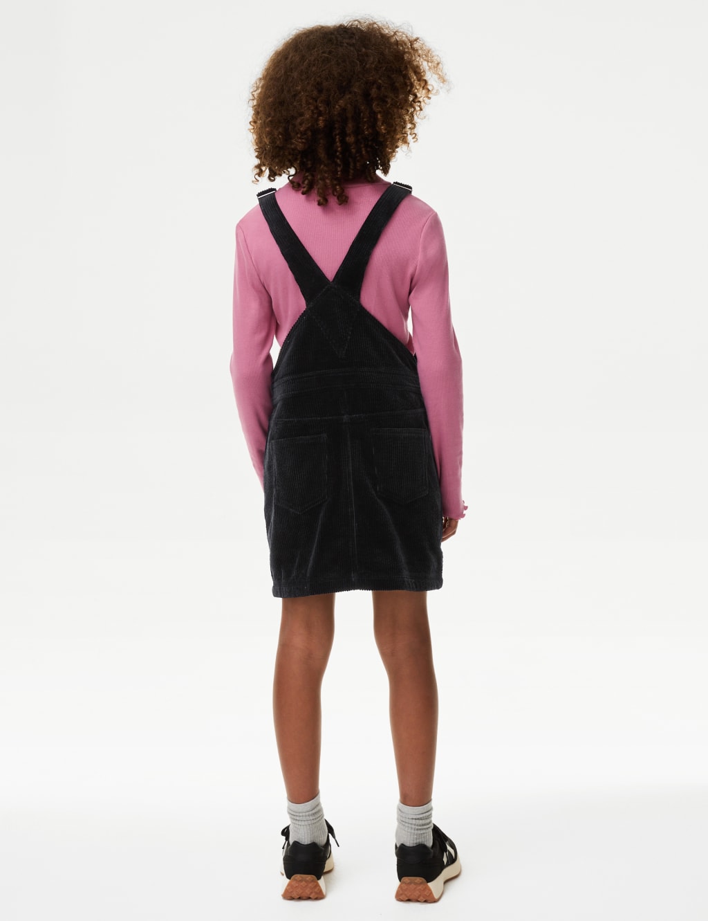 Girls black cord pinafore on sale