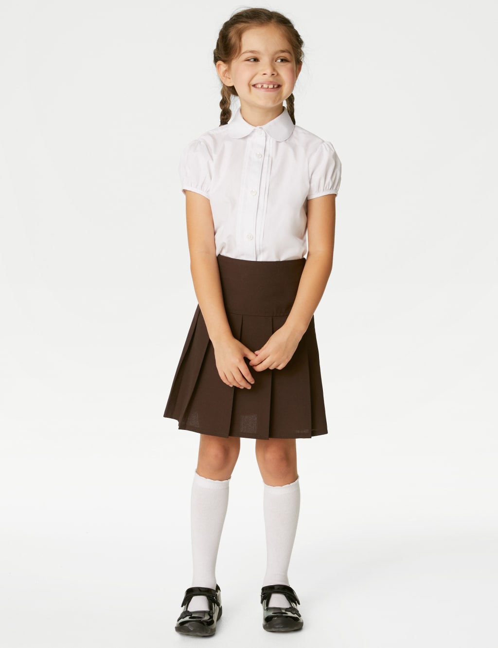 2pk Girls' Crease Resistant School Skirts (2-16 Yrs) 1 of 5