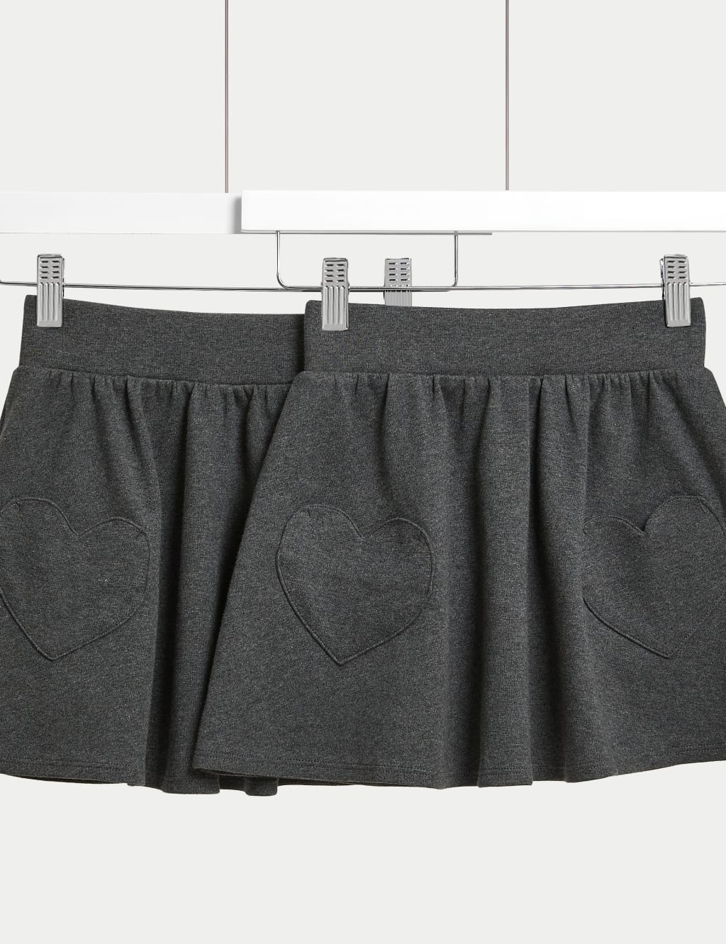 2pk Girls Jersey Heart Pocket School Skirts 2 14 Yrs