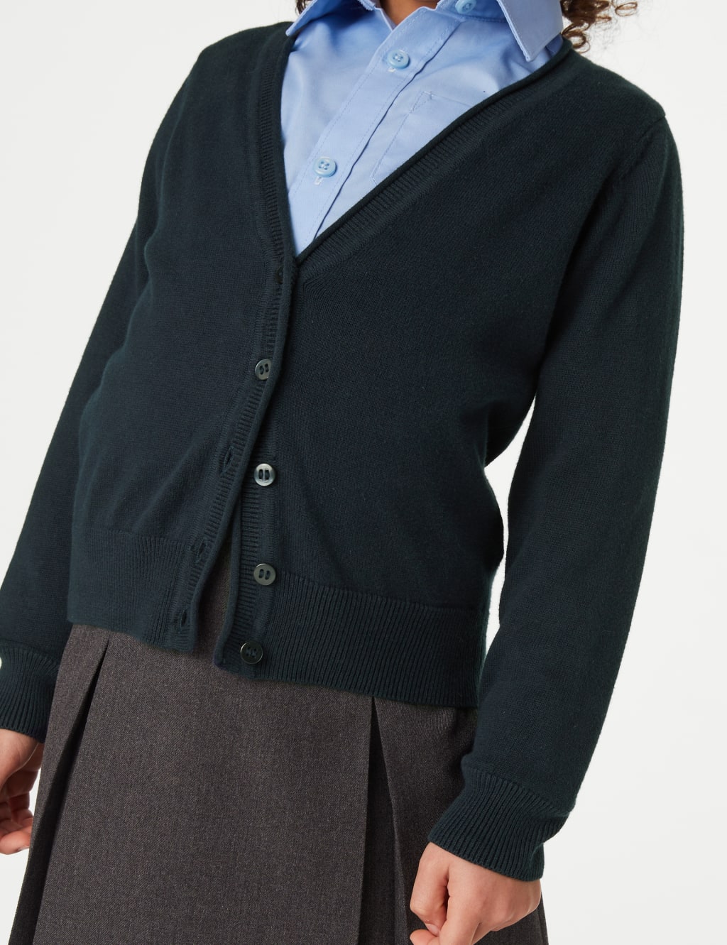 2pk Girls' Pure Cotton School Cardigan (3-18 Yrs) 3 of 4