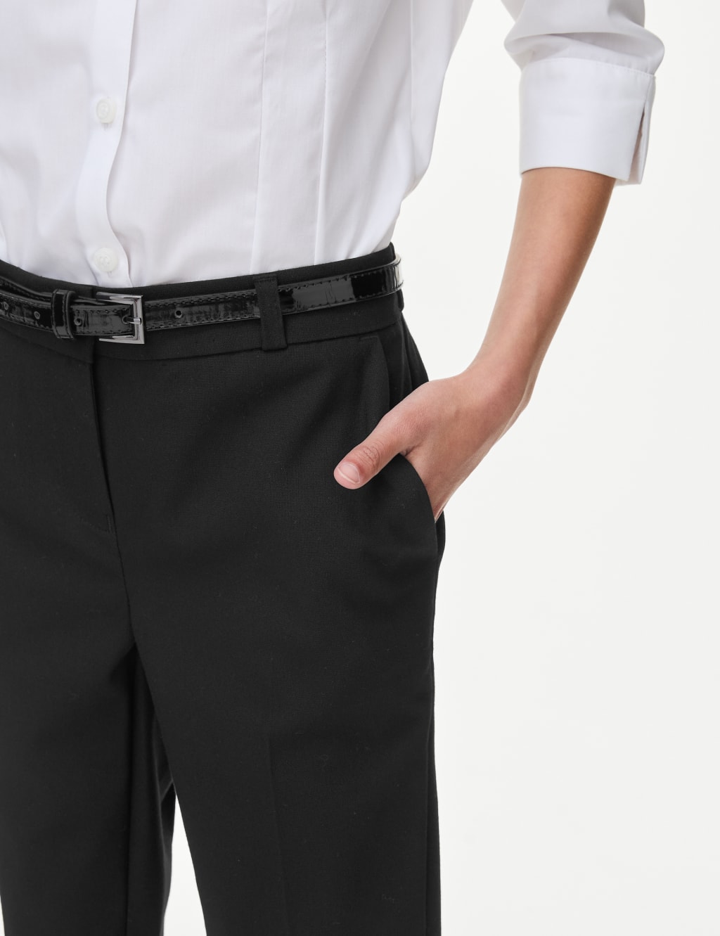 Girls' Skinny Leg Belted School Trousers (2-18 Yrs) 3 of 6