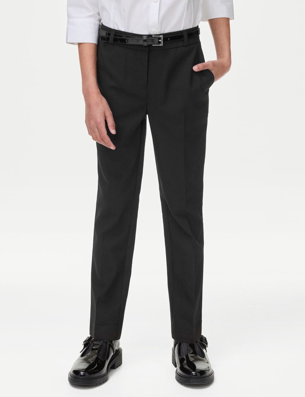 Girls' Skinny Leg Belted School Trousers (2-18 Yrs) 4 of 6