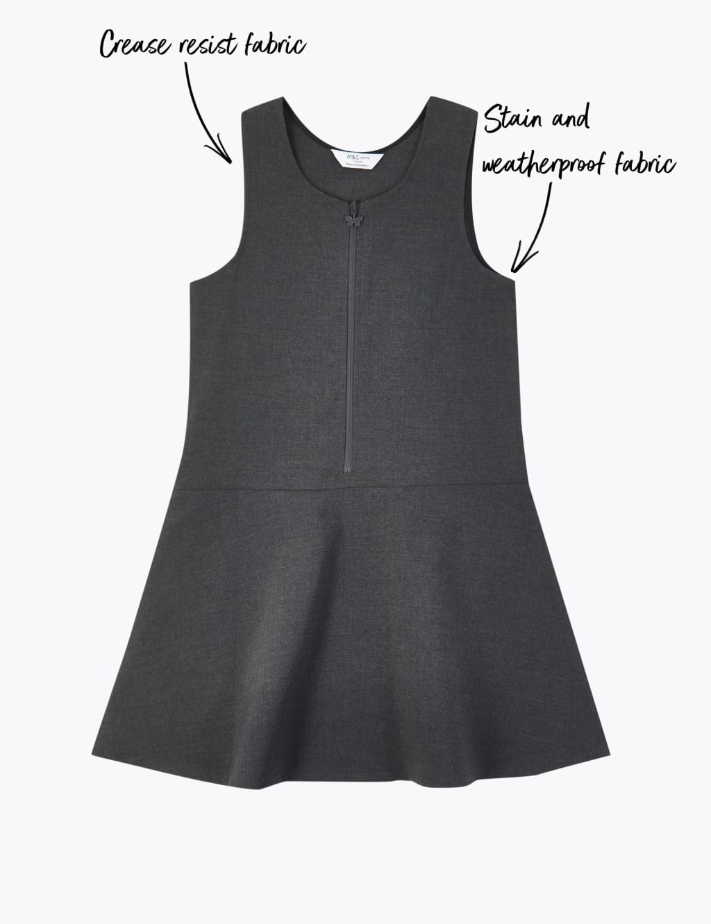 Girls’ Skater Crease Resistant School Pinafore (2-12 Yrs) 2 of 4