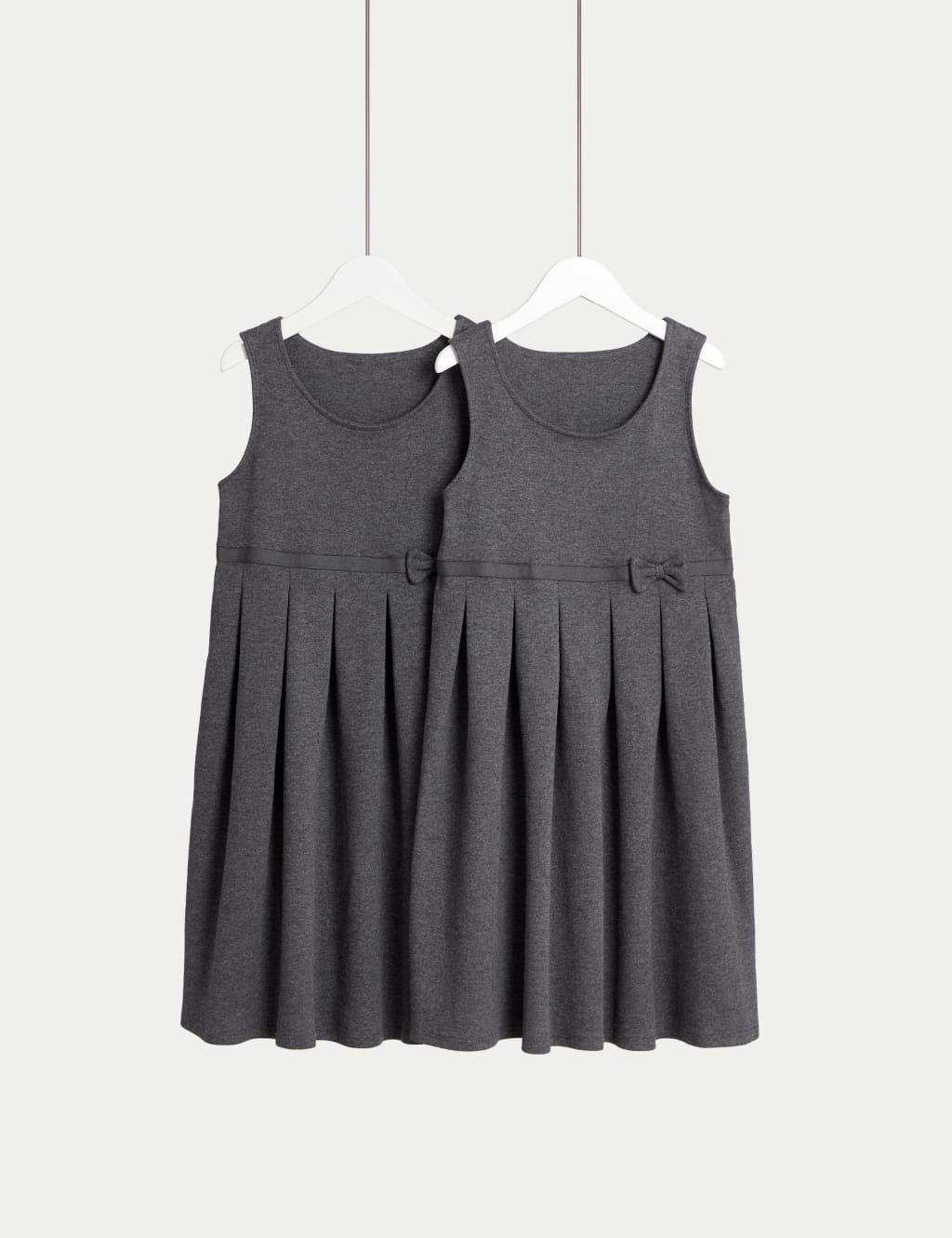 2pk Girls' Jersey Bow School Pinafores (2-12 Yrs) 2 of 5