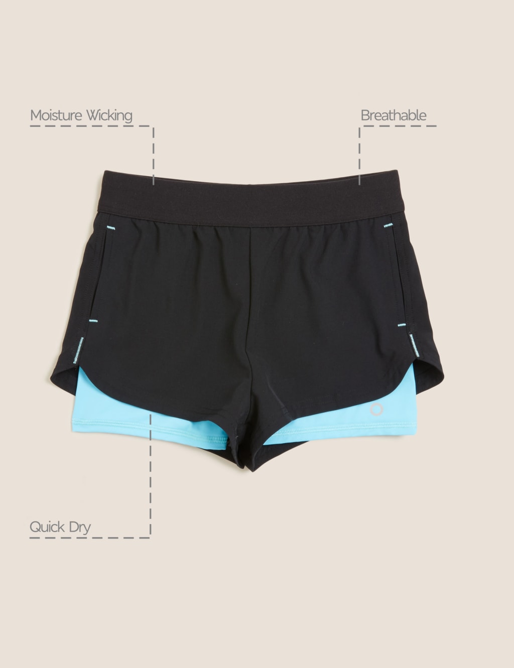 Layered 2 in 1 Sports Shorts (6-14 Yrs) 7 of 7