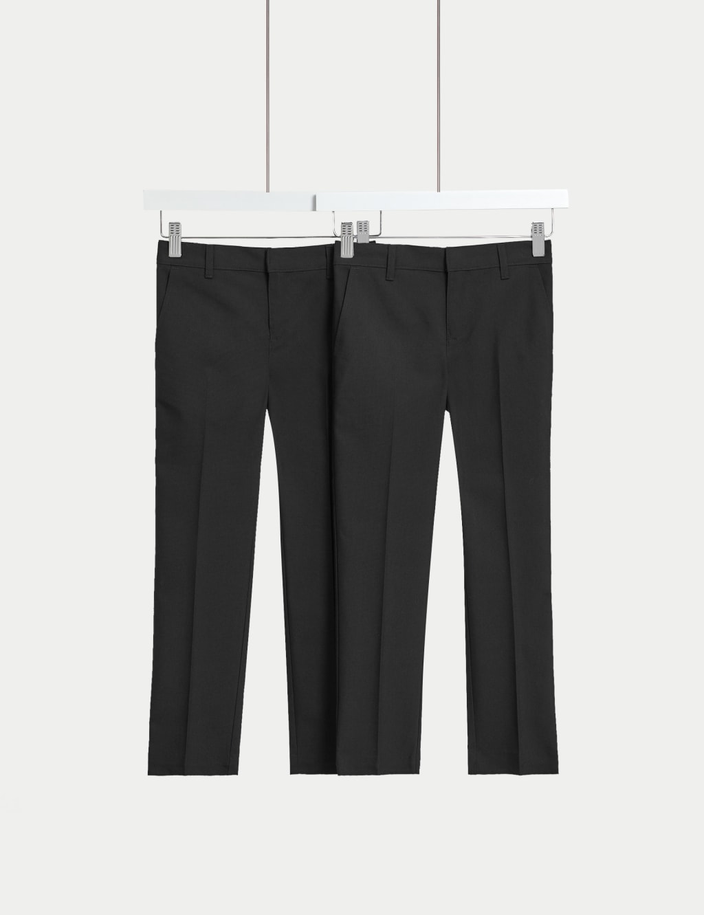 2pk Boys Slim Leg Longer Length School Trousers (2-18 Yrs) 2 of 4
