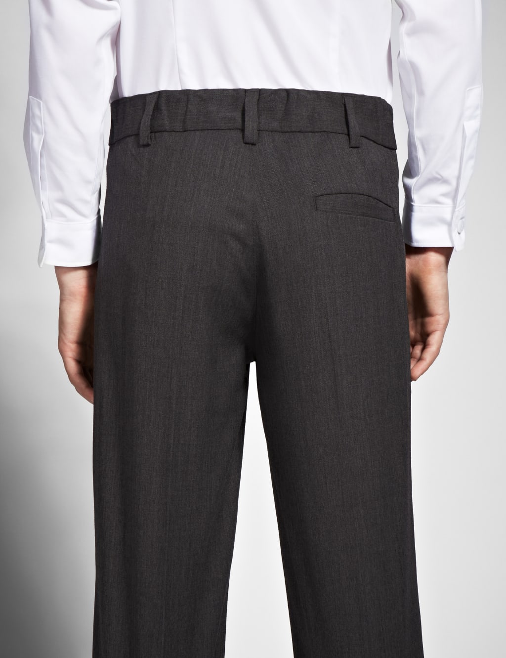 Boys' Wool Rich Adjustable Waist Supercrease™ Pleat Front Straight Leg Trousers with Stormwear+™ 4 of 4