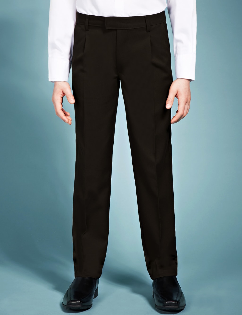 Boys' Pleat Front Supercrease™ Trousers with Stormwear+™ 1 of 5