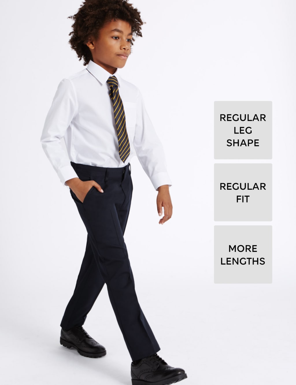Boys' Longer Length Straight Leg Trousers 1 of 8