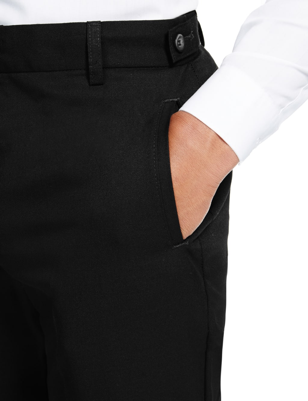 Senior Boys' Supercrease™ Wool Rich Slim Leg Trousers with Triple Action Stormwear™ & Adjustable Waist (Older Boys) 4 of 6