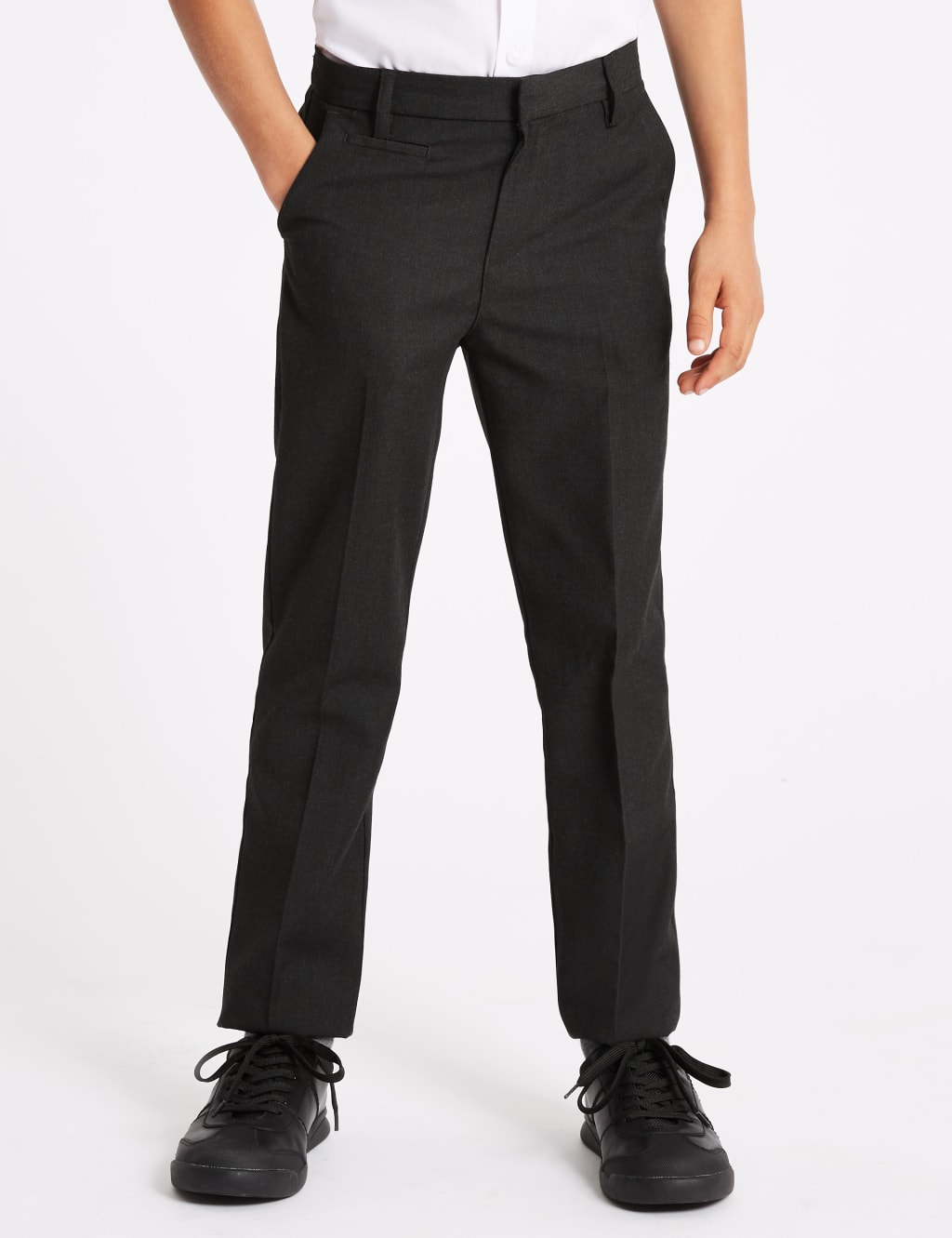 Boys' Skinny Leg Regular Fit School Trousers 2 of 5