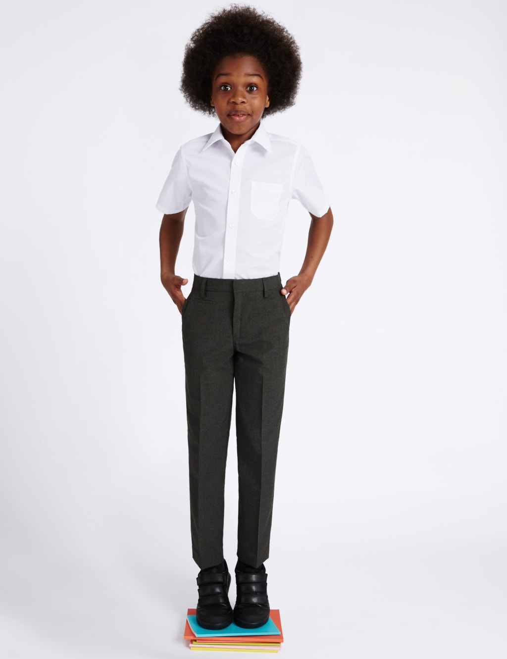 Boys' Slim Leg Slim Fit School Trousers 1 of 6