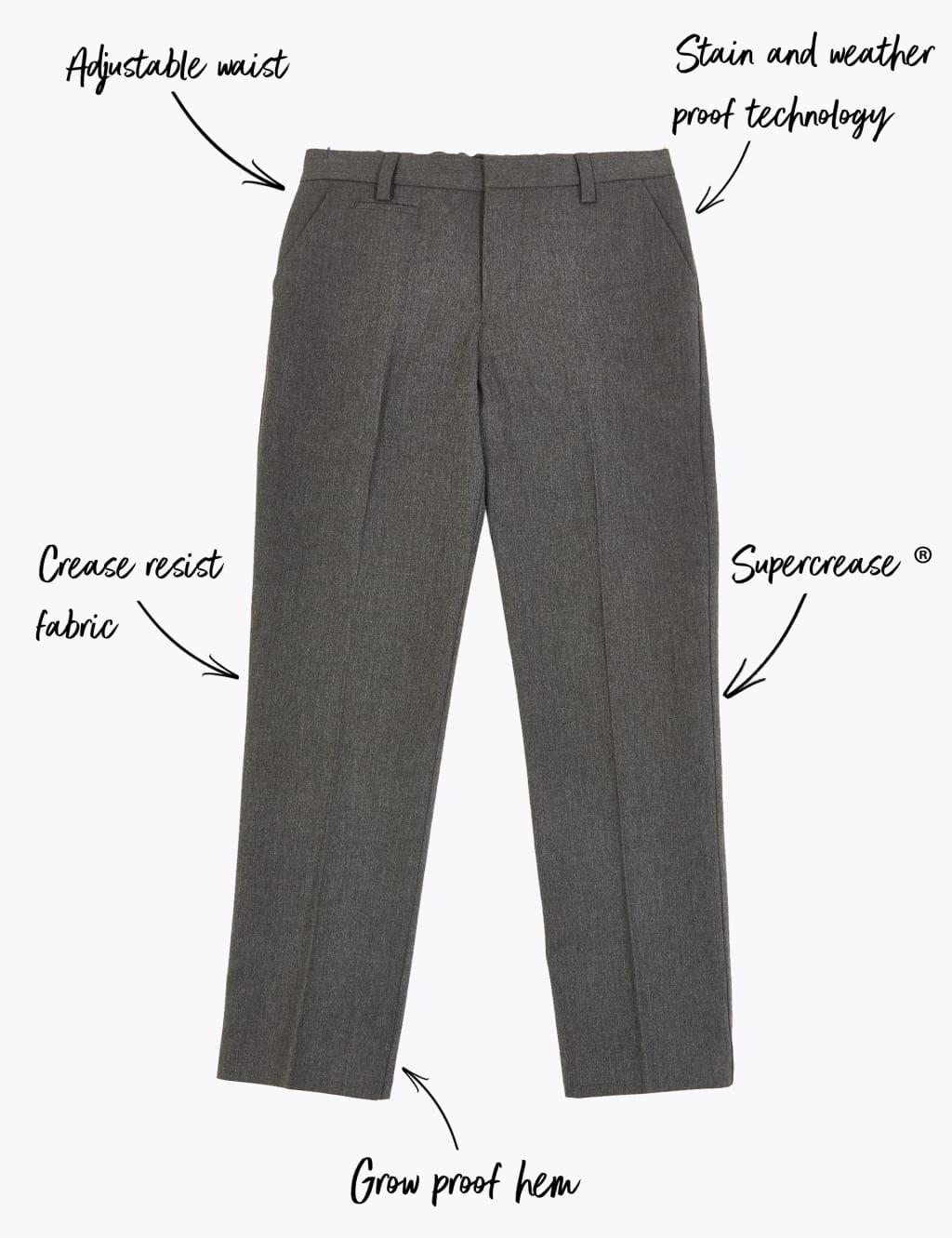 Boys’ Slim Leg School Trousers 2 of 5