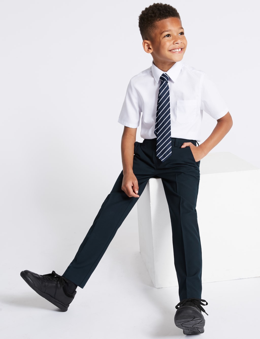 Boys Skinny Leg Longer Length School Trousers M S