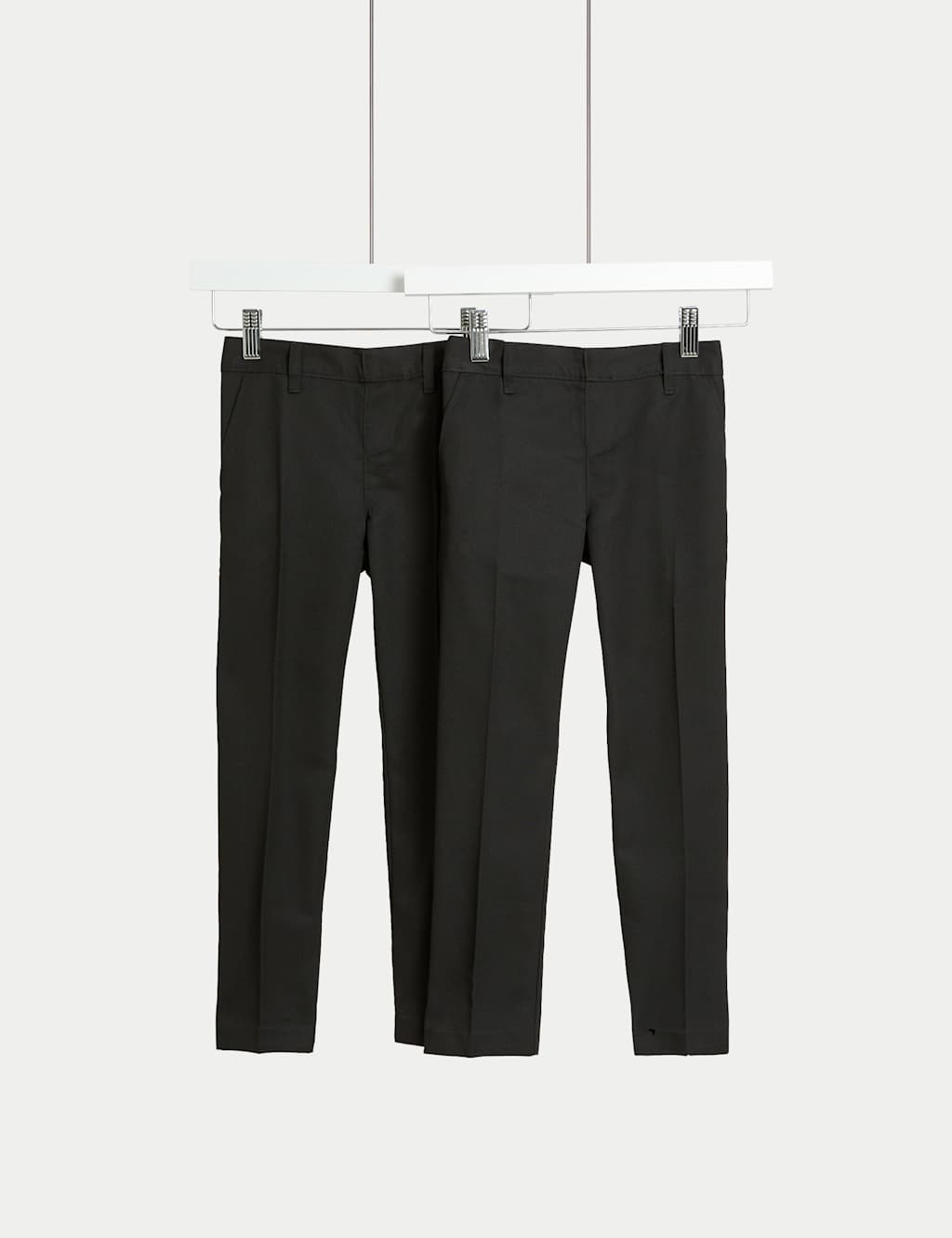 2pk Boys' Slim Leg Longer Length School Trousers (2-18 Yrs) 1 of 2