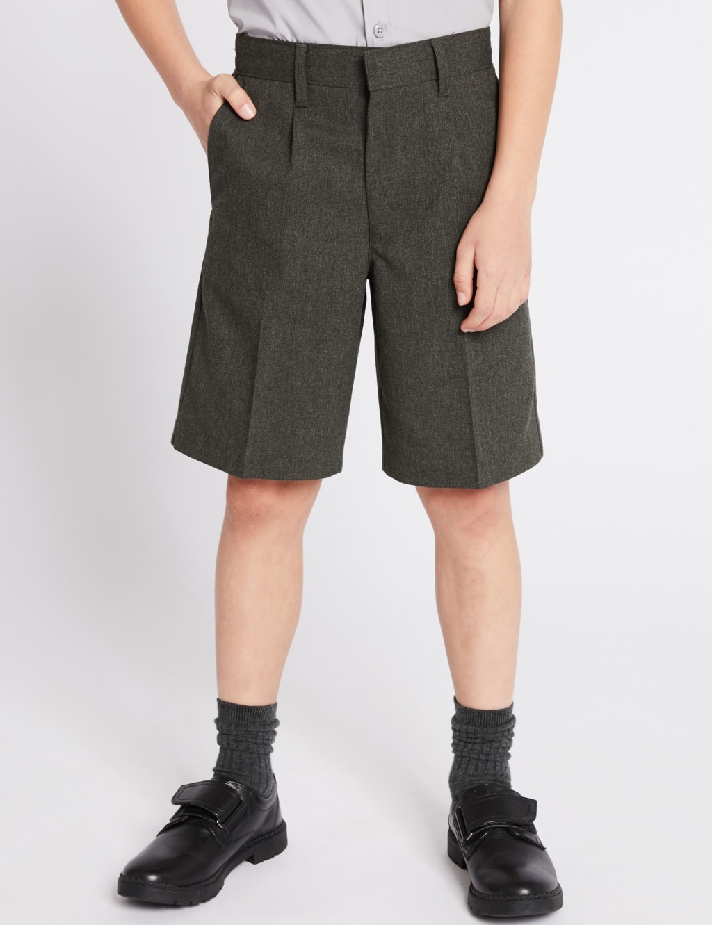Boys' Regular Leg Pleat Front School Shorts (2-14 Yrs) 3 of 6