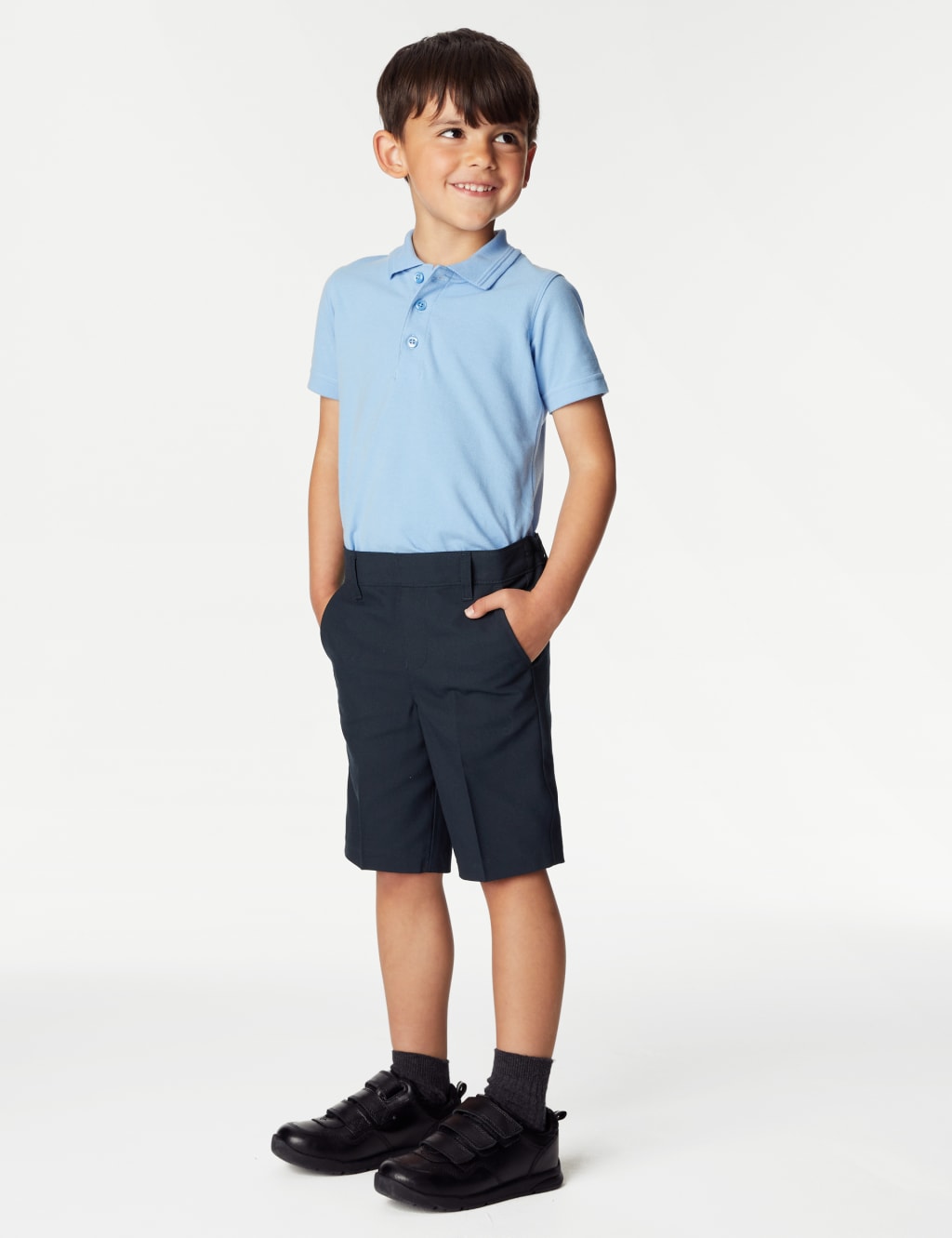 2pk Boys' Slim Leg School Shorts (2-14 Yrs) 1 of 4