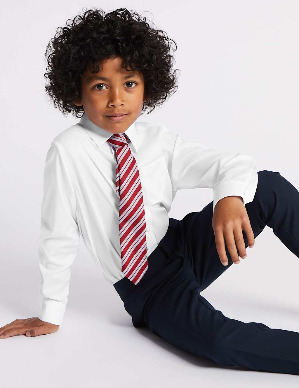 2pk Boys' Long Length Non-Iron School Shirts 1 of 5