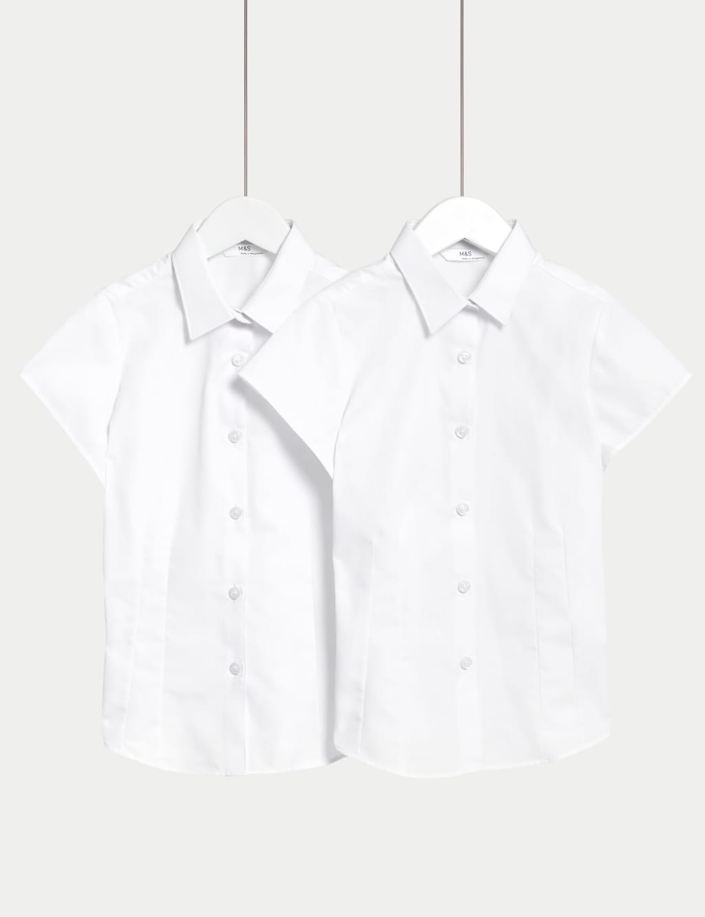 2pk Girls' Cap Sleeve Easy Iron School Shirts (2-16 Yrs) 2 of 5