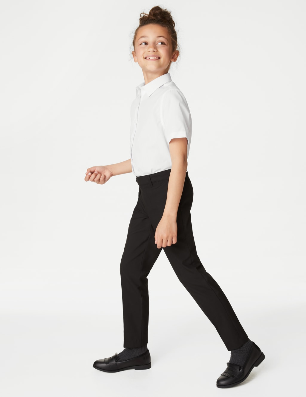 3pk Girls' Plus Fit Easy Iron School Shirts (4-18 Yrs) 3 of 5