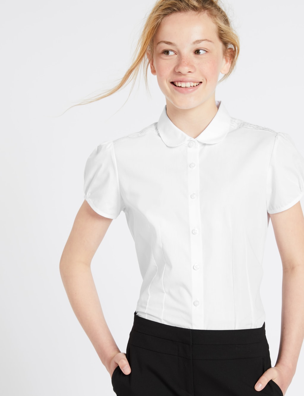 Senior Girls' Pintuck Easy to Iron Blouse 1 of 5